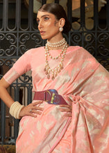 Load image into Gallery viewer, Coral Pink Handloom Woven Designer Silk Saree