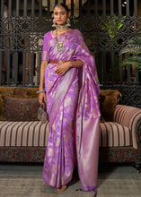 Load image into Gallery viewer, Amethyst Purple Handloom Woven Designer Silk Saree