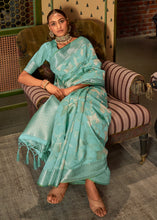 Load image into Gallery viewer, Shades Of Green Handloom Woven Designer Silk Saree
