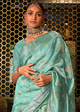 Load image into Gallery viewer, Shades Of Green Handloom Woven Designer Silk Saree