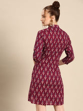 Load image into Gallery viewer, Front tie up shirt dress