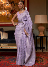 Load image into Gallery viewer, Ube Purple Kashmiri Woven Cotton Silk Saree