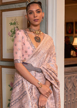 Load image into Gallery viewer, Valentine Pink Kashmiri Woven Cotton Silk Saree