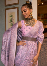 Load image into Gallery viewer, Lavender Purple Kashmiri Woven Cotton Silk Saree