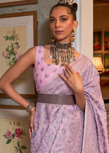 Load image into Gallery viewer, Lavender Purple Kashmiri Woven Cotton Silk Saree