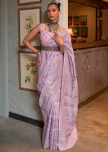 Load image into Gallery viewer, Lavender Purple Kashmiri Woven Cotton Silk Saree