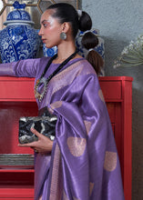 Load image into Gallery viewer, Electric Purple Copper Zari Woven Silk Saree with Sequence work