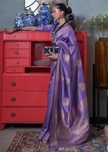 Load image into Gallery viewer, Electric Purple Copper Zari Woven Silk Saree with Sequence work