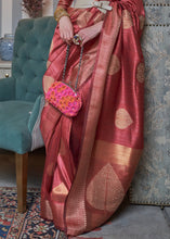 Load image into Gallery viewer, Berry Red Copper Zari Woven Silk Saree with Sequence work