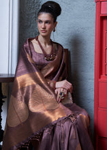 Load image into Gallery viewer, Mauve Purple Copper Zari Woven Silk Saree with Sequence work