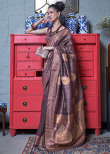 Load image into Gallery viewer, Mauve Purple Copper Zari Woven Silk Saree with Sequence work