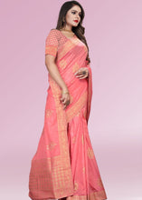 Load image into Gallery viewer, Punch Pink Zari Woven Silk Saree with Tassels on Pallu