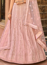 Laden Sie das Bild in den Galerie-Viewer, Baby Pink Organza Lehenga with Zari,Thread &amp; Sequins work