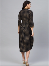Load image into Gallery viewer, Front Cowl chinese collar printed dress