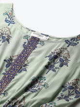 Load image into Gallery viewer, Gold Block Print Front Pleated side cowl dress
