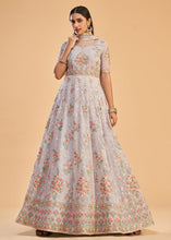 Load image into Gallery viewer, Light Lavender Purple Georgette Anarkali Suit with Multi Thread &amp; Zari Embroidery work