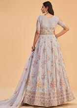 Load image into Gallery viewer, Light Lavender Purple Georgette Anarkali Suit with Multi Thread &amp; Zari Embroidery work