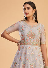 Load image into Gallery viewer, Light Lavender Purple Georgette Anarkali Suit with Multi Thread &amp; Zari Embroidery work
