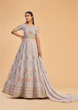 Load image into Gallery viewer, Light Lavender Purple Georgette Anarkali Suit with Multi Thread &amp; Zari Embroidery work