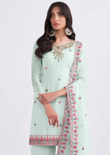 Load image into Gallery viewer, Arctic Blue Designer Georgette Embroidered Suit