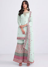 Load image into Gallery viewer, Arctic Blue Designer Georgette Embroidered Suit