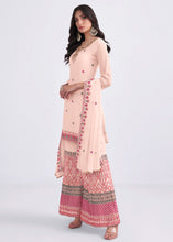 Load image into Gallery viewer, Peach Pink Designer Georgette Embroidered Suit