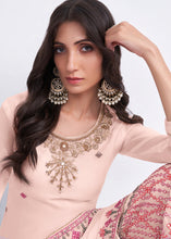 Load image into Gallery viewer, Peach Pink Designer Georgette Embroidered Suit