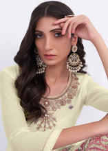Load image into Gallery viewer, Blonde Yellow Designer Georgette Embroidered Suit