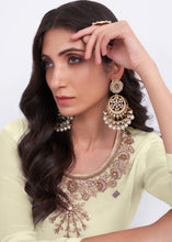 Load image into Gallery viewer, Blonde Yellow Designer Georgette Embroidered Suit