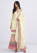 Load image into Gallery viewer, Blonde Yellow Designer Georgette Embroidered Suit