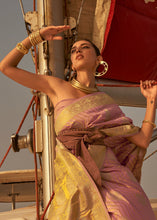 Load image into Gallery viewer, Rose Pink Two Tone Designer Satin Silk Saree