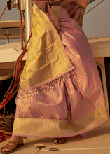 Load image into Gallery viewer, Rose Pink Two Tone Designer Satin Silk Saree