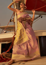 Load image into Gallery viewer, Rose Pink Two Tone Designer Satin Silk Saree