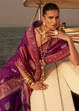 Load image into Gallery viewer, Lollipop Purple Two Tone Designer Satin Silk Saree