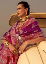 Load image into Gallery viewer, Lollipop Purple Two Tone Designer Satin Silk Saree