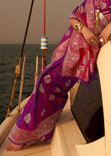 Load image into Gallery viewer, Lollipop Purple Two Tone Designer Satin Silk Saree