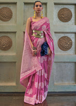Load image into Gallery viewer, SpicyPink Purple Chikankari Weaving Silk Saree with Sequins work
