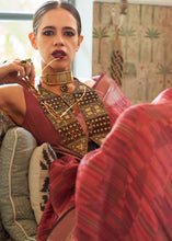 Load image into Gallery viewer, Maroon Red Two Tone Handloom Weaving Organza Silk Saree : Top Pick