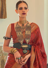 Load image into Gallery viewer, Maroon Red Two Tone Handloom Weaving Organza Silk Saree : Top Pick