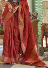 Load image into Gallery viewer, Maroon Red Two Tone Handloom Weaving Organza Silk Saree : Top Pick