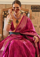 Load image into Gallery viewer, Magenta Pink Two Tone Handloom Weaving Organza Silk Saree : Top Pick