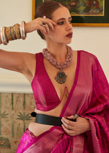 Load image into Gallery viewer, Magenta Pink Two Tone Handloom Weaving Organza Silk Saree : Top Pick