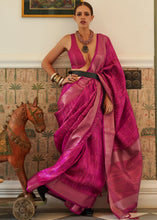 Load image into Gallery viewer, Magenta Pink Two Tone Handloom Weaving Organza Silk Saree : Top Pick