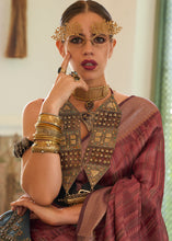 Load image into Gallery viewer, Chestnut Brown Two Tone Handloom Weaving Organza Silk Saree : Top Pick