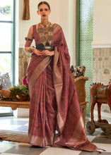 Load image into Gallery viewer, Chestnut Brown Two Tone Handloom Weaving Organza Silk Saree : Top Pick