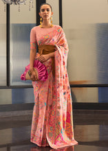 Load image into Gallery viewer, Light Peach Pink Jamawar Woven Cotton Silk Saree