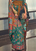 Load image into Gallery viewer, Castleton Green Jamawar Woven Cotton Silk Saree
