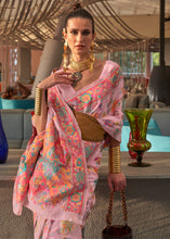 Load image into Gallery viewer, Flamingo Pink Jamawar Woven Cotton Silk Saree