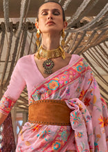 Load image into Gallery viewer, Flamingo Pink Jamawar Woven Cotton Silk Saree