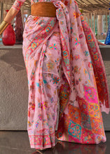 Load image into Gallery viewer, Flamingo Pink Jamawar Woven Cotton Silk Saree